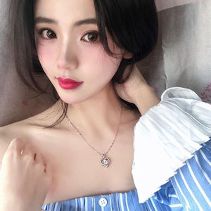 Collar con Colgante de Corazón de Circonita Azul y Plateado, Joyería de Corazón del Océano, para Mujer, Novia, Regalo de Amor, Aniversario de Bodas - Product Image 3