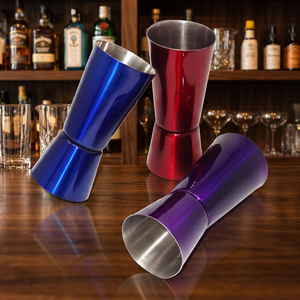 Herramientas de medición de bebidas de acero inoxidable, fabricante al por mayor, pinzas para vino internacional, doble Jigger con Color - Product Image 3