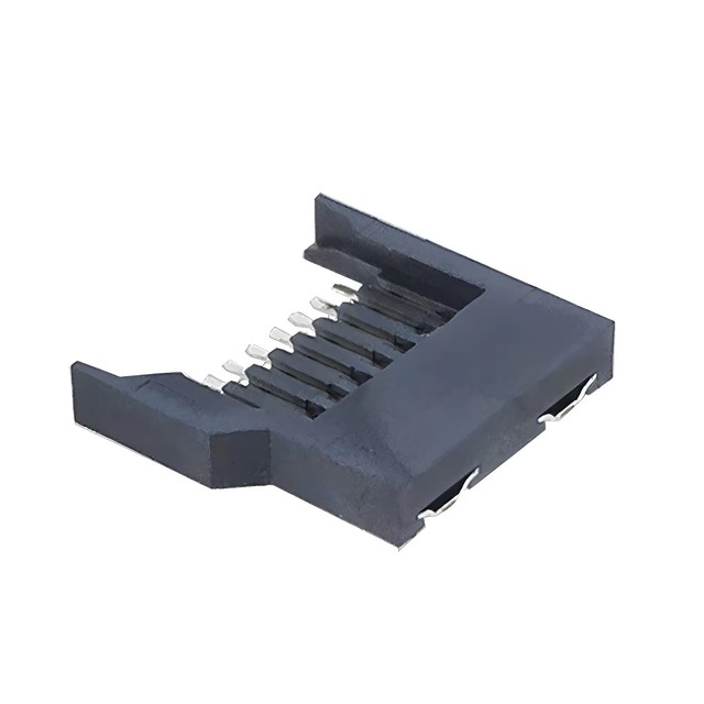 8P Full Plastic PA66 Housing TF Card Connector SMT Surface Mount Non-Push-Pull Type Copper Alloy Contacts Memory Card Holder PCB