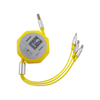 Nuevo Cable de Datos Retráctil 3 en 1, Cable USB Elástico de Carga Rápida Portátil, Cable de Carga para Teléfono