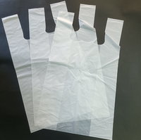 Sacs en plastique HDPE blancs en gros, sacs cabas à poignées, sacs de courses pour supermarchés, sacs alimentaires personnalisables avec poignée