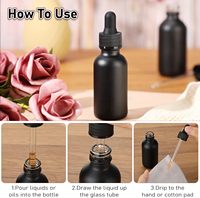 Flacons compte-gouttes en verre noir mat 5ml-100ml vides pour huiles essentielles, emballage cosmétique rond personnalisé avec logo, sérigraphie
