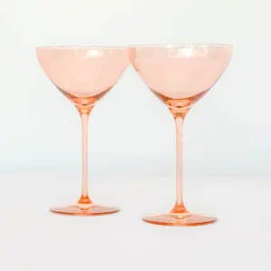 Оптовая продажа цветной стакан для мартини Румяна розовая чаша для коктейля очки