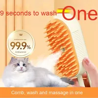 Brosse de massage de nettoyage d'épilation d'animal familier du Portable 3-en-1 de Offre Spéciale avec le jet de vapeur pour le produit de toilettage de salle de bains