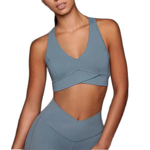 BM039 elegante activo gimnasio de las mujeres Wrap Top Venta caliente Fitness Sports Bra Custom Logo V-Shape Hollow Back Design transpirable - Product Image 1