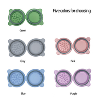 Bol pour chien pliable écologique en silicone, double, portable, pour usage intérieur, distributeur de nourriture pour animaux de compagnie