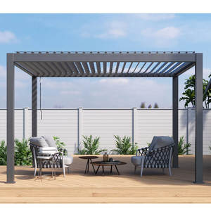 Gazebo pérgola motorizada de alta calidad, <span class=keywords><strong>techo</strong></span> con luvered, 3x3, <span class=keywords><strong>4x3</strong></span>, Oem, impermeable, construcción de jardín, pérgola bioclimática de aluminio para exteriores - Product Image 3