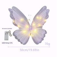 Grand Bouquet de Fleurs Artificielles Lumineuses Papillon Fait Main pour Cérémonie de Mariage, Fête d'Anniversaire, Événement Printanier