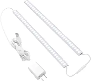 Kabine aydınlatma 2 adet 12 inç dim dolap ışığı soğuk beyaz 6000K Linkable USB LED ışık Bar