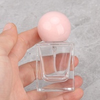 Flacon Vaporisateur Diffuseur de Luxe 30 ml, en Verre Carré, à Fond Épais, avec Bouchon à Bille, Vide pour Huile Parfumée