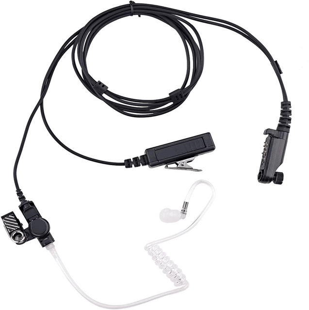 KAC-A01-HP6 Black Earpiece With Acoustic Tube and Detachable In-line PTT for Hytera HP 605/685