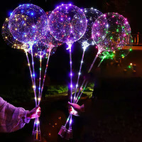 Ballon Bobo LED de haute qualité, jouet lumineux, bâton lumineux, boule transparente pour les décorations de Noël, de mariage, de la Saint-Valentin et de fêtes