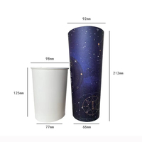 Gobelet à café jetable à double paroi personnalisable, style boîte mystère, pour milk tea, avec couvercle