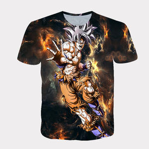 무료 샘플 사용자 정의 패턴 로고 만화 캐릭터 애니메이션 티셔츠 Goku DBZ <span class=keywords><strong>t</strong></span> 셔츠 3d - Product Image 2