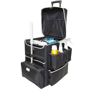 कस्टम भारी शुल्क पॉलिएस्टर कैप + सफाई कैडी उपकरण वाहक त्वरित होटल हाउकीपिंग सफाई कार्ट ट्रॉली विशेष बैग - Product Image 1