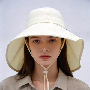 Chapeau de soleil unisexe UPF50+ à large bord avec protection nuque, broderie 3D, respirant, séchage rapide, chapeau bob décontracté pour l'extérieur avec sangle de menton réglable - Product Image 1
