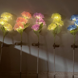 Lampes solaires LED en forme d'hortensia pour extérieur, guirlande décorative pour jardin, lampes à insérer dans le sol pour pelouse, villa, cour - Product Image 2
