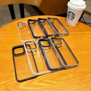 High Quality Phone case for 16promax Gold <b>Shield</b> Transparent 16plus Phone Case for iPhone 15pro <b>Protective</b> Case - Product Image 2