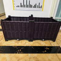 Jardinière surélevée en rotin tressé, taille personnalisable, avec bouchon de drainage en plastique PP, adaptée aux animaux domestiques, pour légumes/fruits/fleurs