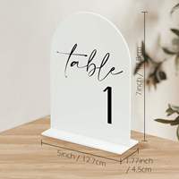 Moderne Acryl-Tischnummernschilder mit Bogen für Hochzeiten und Muttertag, Goldfolie, Umweltfreundliche Tischkarten für Empfänge, Partys und Bankette