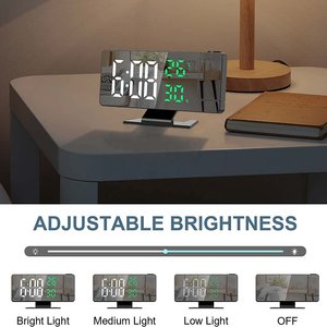 <span class=keywords><strong>Projection</strong></span> réveil grand écran affichage silencieux sommeil horloge électronique multifonctionnel numérique LED horloge de bureau - Product Image 6