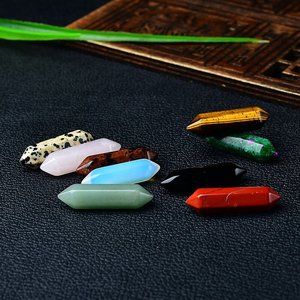 Colgante Hexagonal <span class=keywords><strong>de</strong></span> Doble Punta Hongzhuo, Cristal Natural en Bruto, Ojo <span class=keywords><strong>de</strong></span> Tigre, Cristal Rosa Tallado, Accesorios <span class=keywords><strong>de</strong></span> Joyería DIY con <span class=keywords><strong>Grabado</strong></span> - Product Image 4