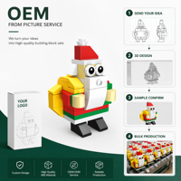 Juegos de Bloques de Construcción Personalizados, Personajes Navideños, Juguetes para Niños, Juguete de Construcción STEM, Ladrillos DIY OEM, Kit de Modelos Navideños, Marca Privada