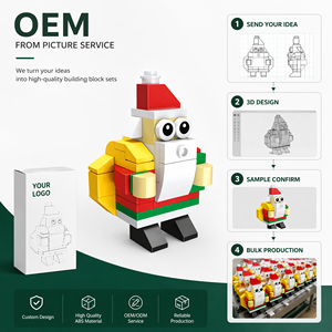 Ensembles de blocs de <span class=keywords><strong>construction</strong></span> personnalisés, personnages de Noël, jouets pour enfants, jouet de <span class=keywords><strong>construction</strong></span> STEM, briques DIY OEM, kit de modélisme de Noël, marque privée - Product Image 4