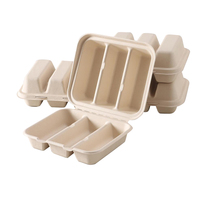 Support à tacos jetable de qualité supérieure, personnalisable, pour plats à emporter, en bagasse de canne à sucre biodégradable, plateau alimentaire, boîte à tacos