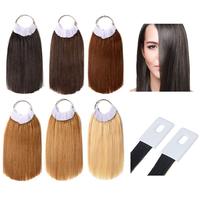 Échantillons de cheveux de 8 pouces, anneaux de couleur de cheveux avec boucles en PVC, 100% cheveux humains, échantillon de couleur pour tester la couleur