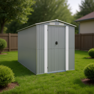 Caseta de Jardín de Acero Galvanizado Gris Claro 75.6x173.2x87.8, Solución de Almacenamiento - Product Image 2