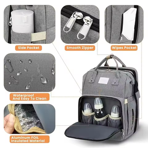 <span class=keywords><strong>Sac</strong></span> à langer imperméable pour bébé, <span class=keywords><strong>sac</strong></span> à <span class=keywords><strong>dos</strong></span> pliable de luxe personnalisé avec 7 fonctions - Product Image 4
