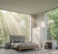 Ensemble de meubles de chambre à coucher modernes pour hôtel, en bois massif, ensemble complet de meubles de chambre à coucher pour la maison, vente en gros pour appartement et villa