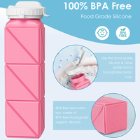 Tasse de voyage pliable en silicone, portable, sans BPA, réutilisable, anti-fuite, légère, avec paille intégrée