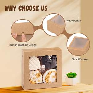 Boîtes à fenêtre pour friandises, gâteaux, rouleaux de cannelle, biscuits, fraises enrobées de chocolat et emballage cadeau pour bonbons - Product Image 2