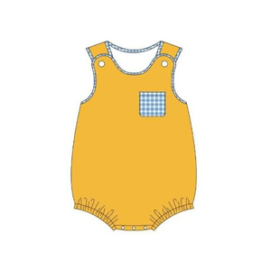 Tenues d'été personnalisées jaunes pour bébés garçons et filles, combinaisons en gros pour frères et sœurs, vêtements de haute qualité pour boutiques et usines - Product Image 6