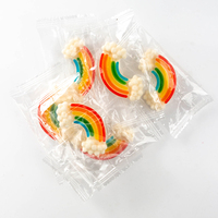 Permen Gummy Bentuk Awan Pelangi Lucu, Kemasan Individual, Rasa Buah, Custom OEM, Label Pribadi, Grosir