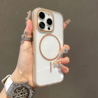 Coque magnétique transparente antichoc à Charge sans fil pour iPhone 16 15 14 13 12 11 Pro Max Plus