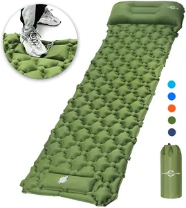 Colchoneta inflable ultraligera con bomba de pie integrada, colchón de aire ligero y compacto para dormir