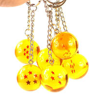 Porte-clés Dragon Anime 2 couleurs 2.5cm boule de cristal Shenron DBZ figurines en PVC Son Goku boules de résine jouets porte-clés pendentif
