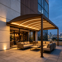 Pergola en aluminium avec toit en tissu, auvent imperméable, abri d'ombrage personnalisé autoportant pour patio, jardin, cour arrière, vente en gros