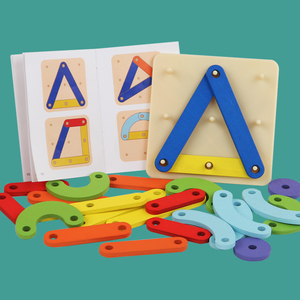 Montessori Kinder-Grafikpuzzle Kreatives Frühbildungs-Holznagelbrett Spielzeug für Kinder - Product Image 2