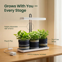 Kit Kebun Herbal Dalam Ruangan dengan Timer & Lampu LED Grow Light F 20W Putih 4000K yang Dapat Diredupkan, Dilengkapi 3 Baki Pembibitan OEM & ODM
