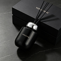 Bouteille diffuseur de parfum en verre cylindrique à fond rond 100ml 200ml, couleur personnalisée, bouchon à vis, OEM ODM