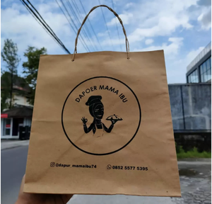 Bolsa de Papel Kraft y Blanca para Llevar con Asa, Impresión de Logotipo Personalizado, Precio de Fábrica, MOQ Bajo - Product Image 2