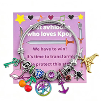 Pulsera de dijes inspirada en K-POP al por mayor, cadena de cuentas, regalo de joyería para mujer, pulseras de dijes de moda