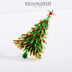 XILIANGFEIZI nouveau cadeau de noël manteau pull accessoire <span class=keywords><strong>Corsage</strong></span> broche arbre de noël alliage broche - Product Image 1