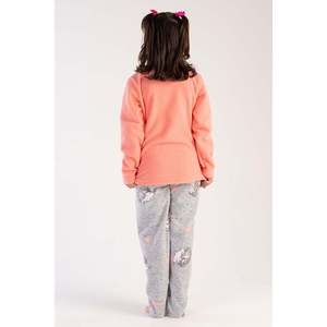 Ensemble pyjama fille à manches longues et jupe ovale, col polaire, chaud, printemps, vêtements pour enfants, technique d'impression unie - Tailles 7-8/13-14 - Product Image 1