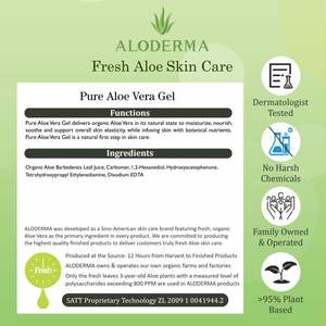ALODERMA Gel Lenitivo Puro all'Aloe Biologico ed Ecologico Protezione Solare e Riparazione Idratante Viso e Corpo 4.02oz - Product Image 6