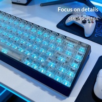 [PC Pink Frosted Top Keycaps] Factory-Direct Translucent Mechanical Keyboard Keycaps (English Japanese Korean Russian)